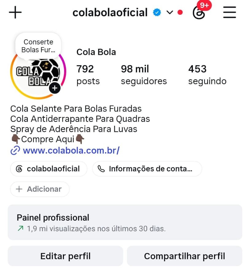 Perfil @colabolaoficial no Instagram com 98 mil seguidores